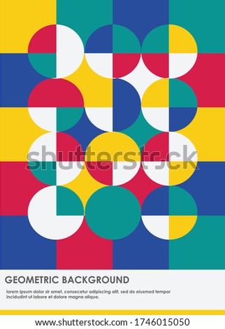 geometric poster or cover , collection of cool vintage cover, abstract shapes composition, vector.