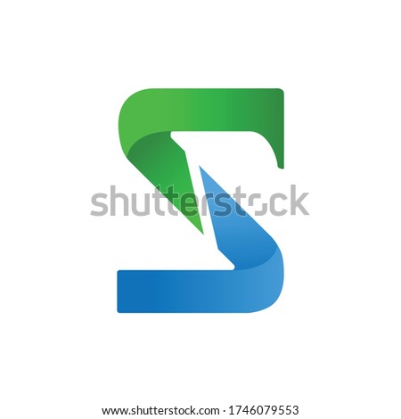Letter S typography logo design with gradient color isolated on a white background