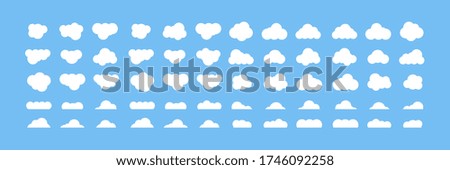 Clouds. Cloud vector icons, isolated. Collection of clouds on background sky. Sky symbols. Weather icon. Vector illustration