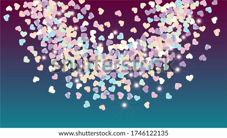 Miracle Background with Confetti of Glitter Particles. St. Valentine Day. Holiday pattern. Light Spots. Explosion of Confetti. Glitter Vector Illustration. Design for Flyer.