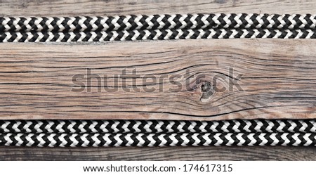 ropes frame and wood background texture