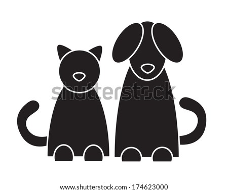 Cat and dog. Vector illustration.