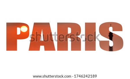 city ​​image in letters and white background
