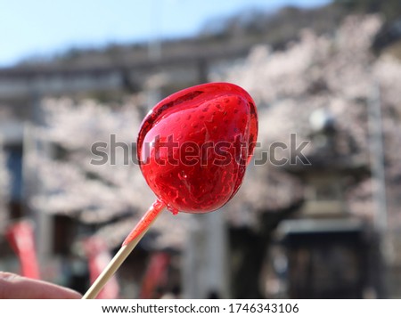 view of the strawberry candy
