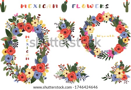 Colorful Mexican Wild Flower Wreath
