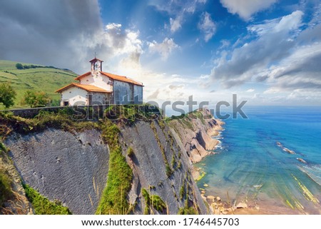 beautiful view of San Telmo chapel in Zumaia in Gipuzkoa Royalty-Free Stock Photo #1746445703