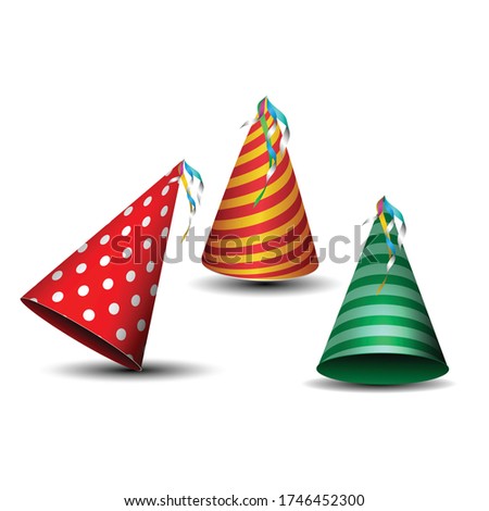 Party hat Birthday element for celebrating birthdays online social distancing together,Digital greeting,birthdays,eCards for Birthday online,Sale Promotion,isolated vector,birthday decoration