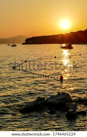 fishing boat at sunset, beautiful photo digital picture