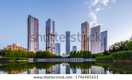 Sunset skyline cityscape of Beijing