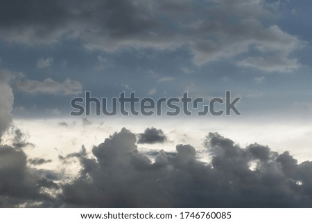Overcast sky, black clouds, nature at dusk