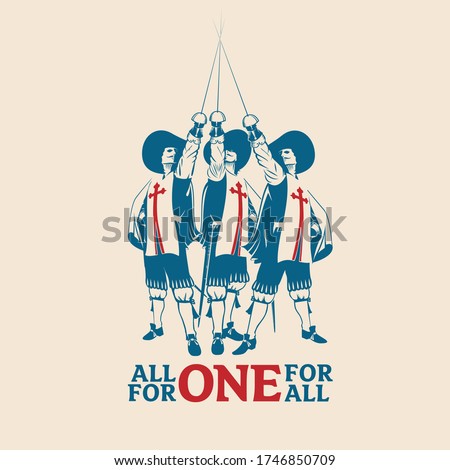 All For One For All vector illustration suitable for logo, tshirt graphic element, etc...