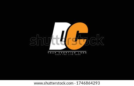 DC CD abstract vector logo monogram template