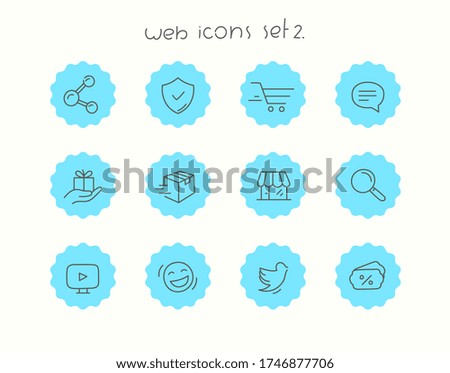 Doodle vector icons set isolated on white. Web icons set 2