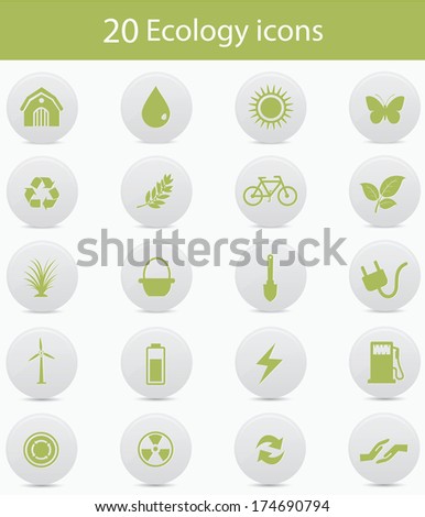 Ecology icons,Green version,vector