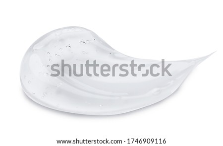 Sample of transparent cosmetic gel on light background, top view Royalty-Free Stock Photo #1746909116