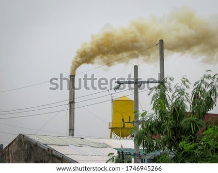 White smoke from a Factory