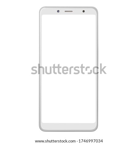 White smartphone, isolated on white background