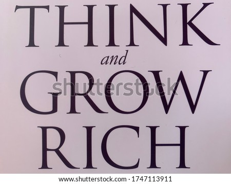 Think and grow rich title and quote