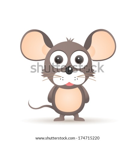 Vector illustration of cute animal, mouse