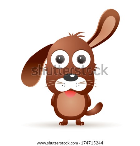 Vector illustration of cute animal, dog