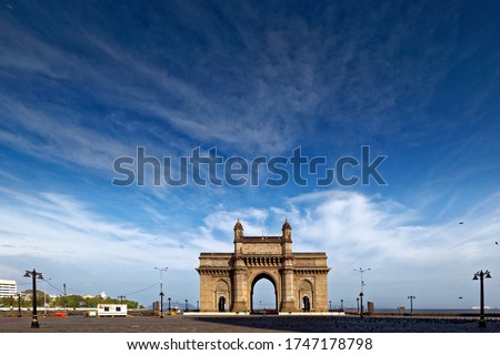 Gateway of India, Mumbai, Maharashtra, India. One of the most important landmark of Mumbai. Photo is shot during lockdown due to Pandemic Covid 19 Royalty-Free Stock Photo #1747178798