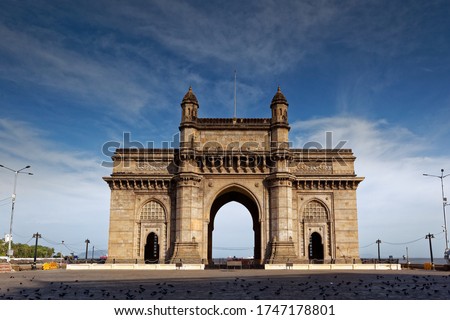 Gateway of India, Mumbai, Maharashtra, India. One of the most important landmark of Mumbai. Photo is shot during lockdown due to Pandemic Covid 19 Royalty-Free Stock Photo #1747178801