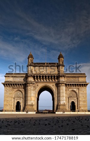 Gateway of India, Mumbai, Maharashtra, India. One of the most important landmark of Mumbai. Photo is shot during lockdown due to Pandemic Covid 19 Royalty-Free Stock Photo #1747178819