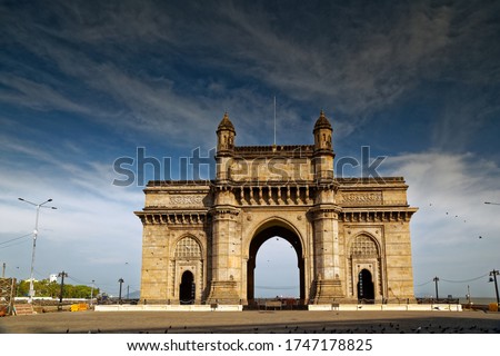 Gateway of India, Mumbai, Maharashtra, India. One of the most important landmark of Mumbai. Photo is shot during lockdown due to Pandemic Covid 19 Royalty-Free Stock Photo #1747178825