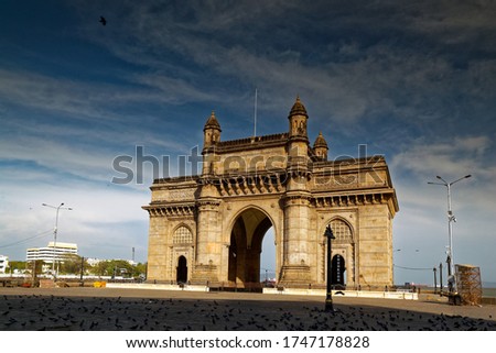 Gateway of India, Mumbai, Maharashtra, India. One of the most important landmark of Mumbai. Photo is shot during lockdown due to Pandemic Covid 19 Royalty-Free Stock Photo #1747178828