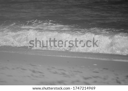 Black and white waves crashing on the ocean