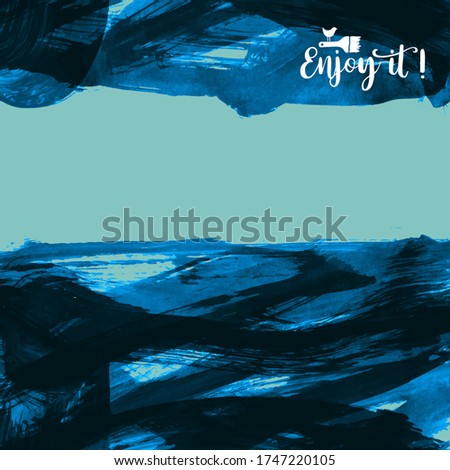 Vector background with artistic brush strokes. Abstract landscape painting for design. 