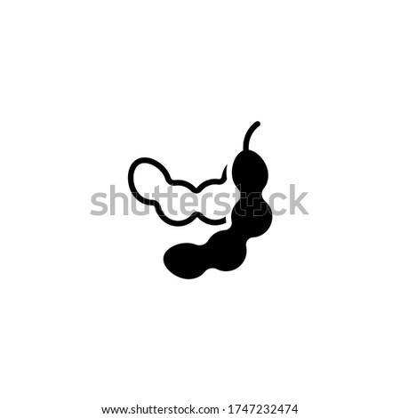 Tamarind vector icon in black solid flat design icon isolated on white background