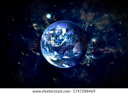 Abstract space background with earth. The elements of this image furnished by NASA.
