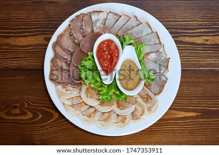 A plate of food on a table