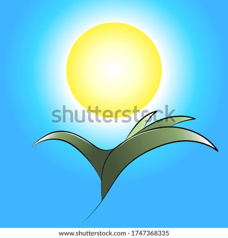 Vector illustration, symbol of nature, sun and sky.