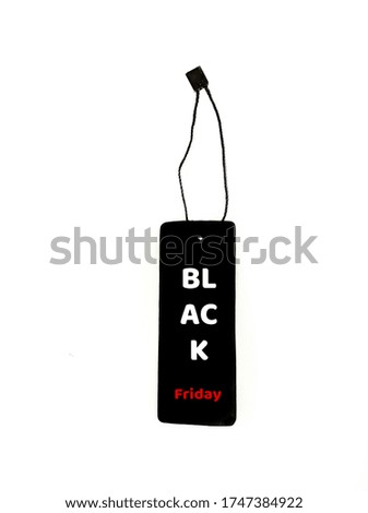 Black Friday. Black label on white background. Price tag