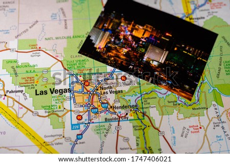 Las Vegas USA travel map background