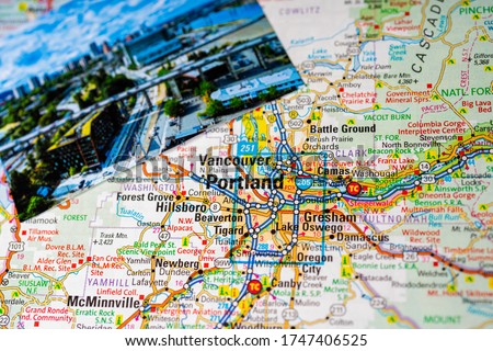 Portland USA travel map background