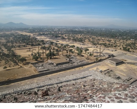 View from the pyramid in Teotihuacan in Mexico.
