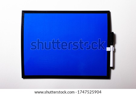 Blue empty rectangular space on a white background