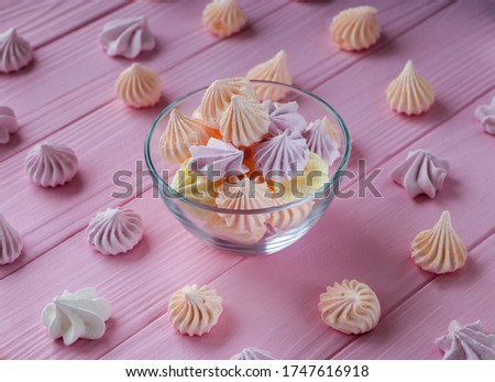 colorful meringue on the background