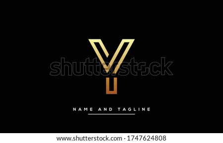 alphabet letters monogram icon logo VY or YV