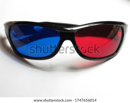 3D glasses glasses blue red