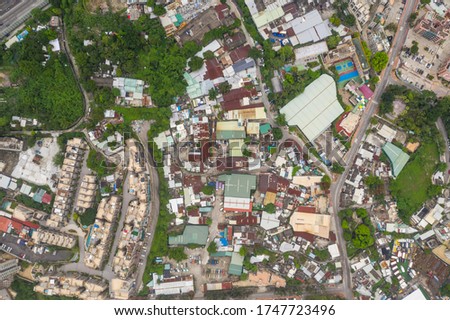Aerial view of Yuen Long and nearby,  New Territories Hong Kong