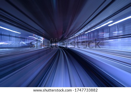 abstract motion blurred long exposure train, Futuristic background