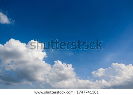 Bright blue sky and white clouds in summer