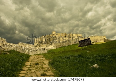 Picture of ruin of the biggest castle komplex in middle europe - "spis" castle in Slovakia
