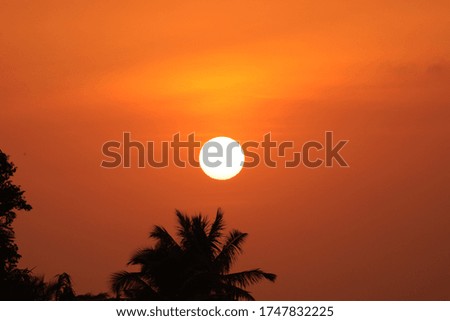 big sun in sunset time