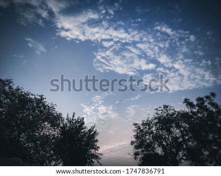 beautiful blue cloudy scene in the morning with editable space background