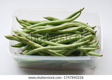 Long beans white isolated background